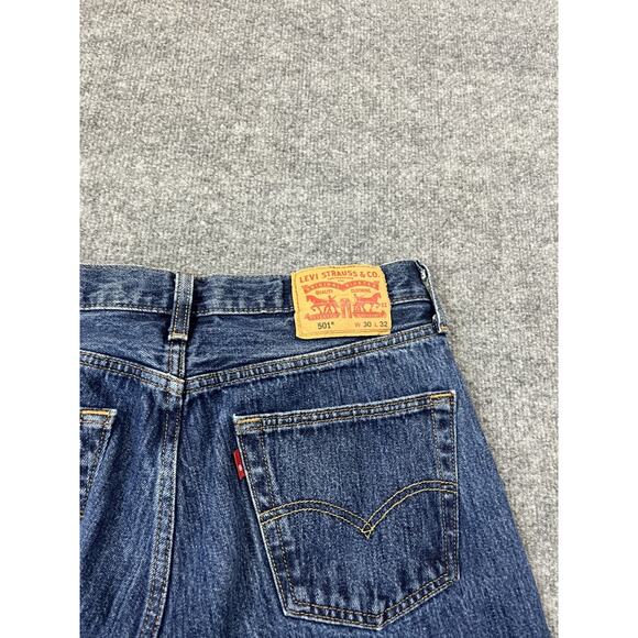 Levis 501 Jeans 30x32 Y2K 90s Grunge Button Fly USA Skater Streetwear Retro Blue - Picture 7 of 14